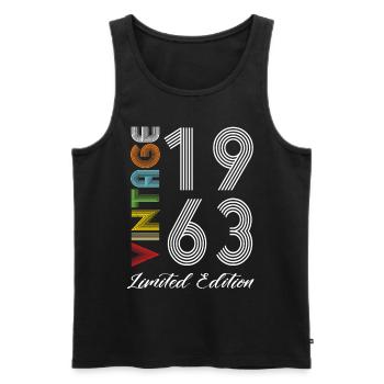 Vintage 1963 Vintage Birthday Retro Vintage - Men's Premium Organic Tank Top - black - Front - Michal (187cm)