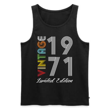 Vintage 1971 Vintage Birthday Retro Vintage - Men's Premium Organic Tank Top - black - Front - AI Model Male 178 light (178cm)
