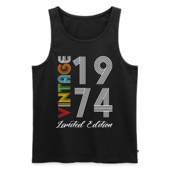 Vintage 1974 Vintage Birthday Retro Vintage - Men's Premium Organic Tank Top - black - Front - Michal (187cm)