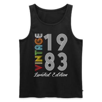Vintage 1983 Vintage Birthday Retro Vintage - Men's Premium Organic Tank Top - black - Front - Michal (187cm)