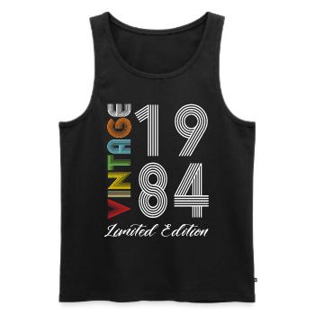 Vintage 1984 Vintage Birthday Retro Vintage - Men's Premium Organic Tank Top - black - Front - Michal (187cm)
