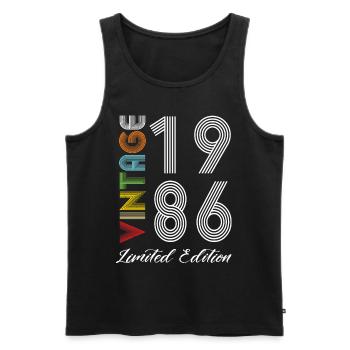 Vintage 1986 Vintage Birthday Retro Vintage - Men's Premium Organic Tank Top - black - Front - Michal (187cm)