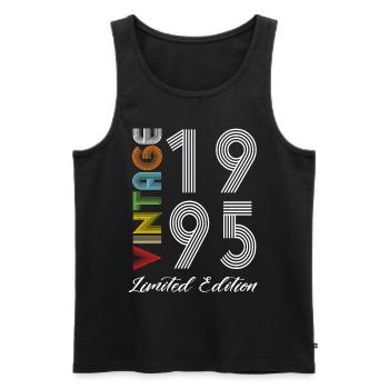 Vintage 1995 Vintage Birthday Retro Vintage - Men's Premium Organic Tank Top - black - Front - AI Model Male 178 light (178cm)
