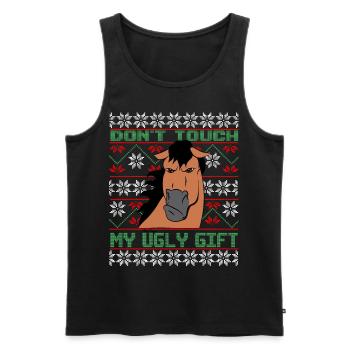 Dont Touch Ugly Brauner Pferd Rider Winter - Männer Premium Bio Tank Top - Schwarz - Vorne - Michal (187cm)