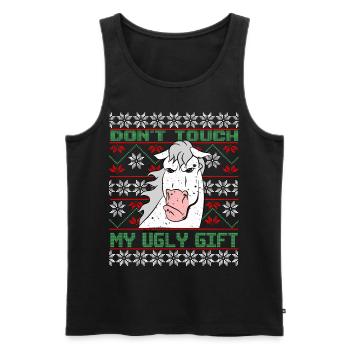 Dont Touch Ugly Brown Horse Rider Winter - Men's Premium Organic Tank Top - black - Front - Michal (187cm)