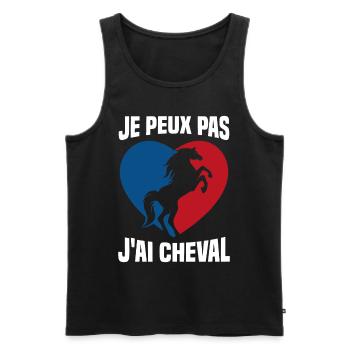 Je Peux Pas J'ai Cheval Vintage Cœur Cadeau - Débardeur bio Premium Homme - noir - Devant - Michal (187cm)