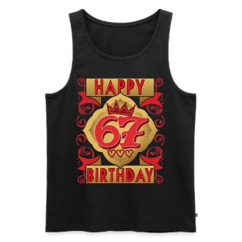 67. Geburtstag 67 Jahre alt Spruch, Vintage-Design - Männer Premium Bio Tank Top - Schwarz - Vorne - AI Model Male 178 light (178cm)
