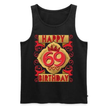 69. Geburtstag 69 Jahre alt Spruch, Vintage-Design - Männer Premium Bio Tank Top - Schwarz - Vorne - AI Model Male 178 light (178cm)