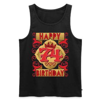 74. Geburtstag 74 Jahre alt Spruch, Vintage-Design - Männer Premium Bio Tank Top - Schwarz - Vorne - AI Model Male 178 light (178cm)