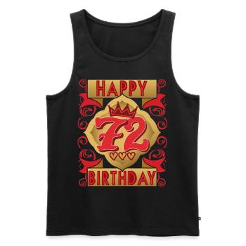 72. Geburtstag 72 Jahre alt Spruch, Vintage-Design - Männer Premium Bio Tank Top - Schwarz - Vorne - Michal (187cm)