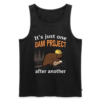 Construction Worker Beaver Dam Project Funny Saying - Men's Premium Organic Tank Top - black - Front - AI Model Male 178 light (178cm)
