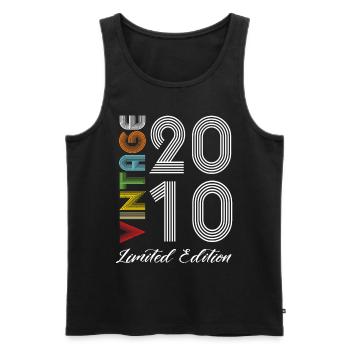 Vintage 2010 Vintage Birthday Retro Vintage - Men's Premium Organic Tank Top - black - Front - AI Model Male 178 light (178cm)