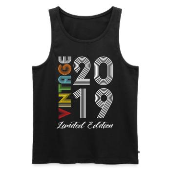 Vintage 2019 Vintage Birthday Retro Vintage - Men's Premium Organic Tank Top - black - Front - Michal (187cm)