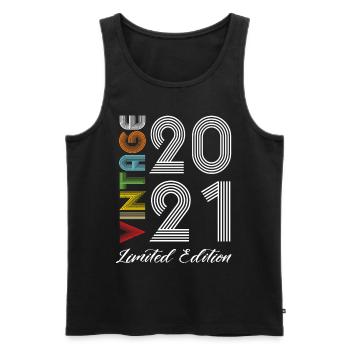 Vintage 2021 Vintage Birthday Retro Vintage - Men's Premium Organic Tank Top - black - Front - Michal (187cm)