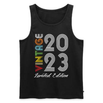 Vintage 2023 Vintage Birthday Retro Vintage - Men's Premium Organic Tank Top - black - Front - Michal (187cm)