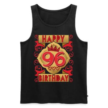 96. Geburtstag 96 Jahre alt Spruch, Vintage-Design - Männer Premium Bio Tank Top - Schwarz - Vorne - AI Model Male 178 light (178cm)