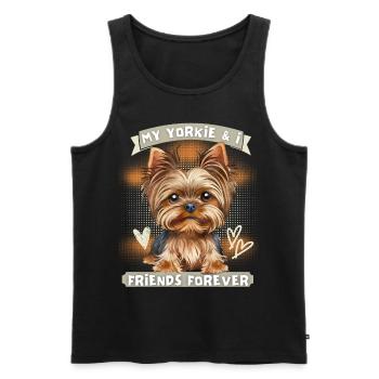 Yorkshire Terrier, Yorkie, drôle de dicton - Débardeur bio Premium Homme - noir - Devant - AI Model Male 178 light (178cm)