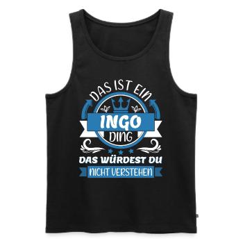 Îngo Name Vorname Namenstag Namensgeschenk - Männer Premium Bio Tank Top - Schwarz - Vorne - AI Model Male 178 light (178cm)