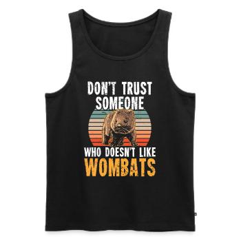 Wombat nicht vertrauen Australien Beuteltier - Männer Premium Bio Tank Top - Schwarz - Vorne - Michal (187cm)
