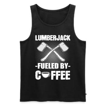 Lumberjack Fueled by Coffee Woodcutter Forester - Männer Premium Bio Tank Top - Schwarz - Vorne - Michal (187cm)