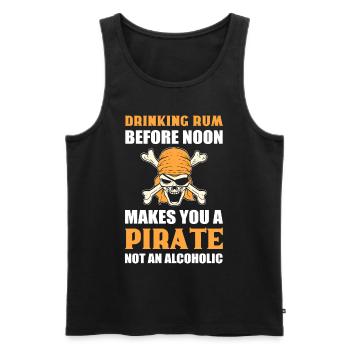 Drinking Rum Before Noon Makes You A Pirate Not - Men's Premium Organic Tank Top - black - Front - Michal (187cm)