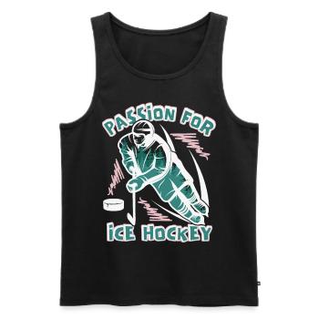 Eishockey, Eishockeyspieler, lustiger Spruch - Männer Premium Bio Tank Top - Schwarz - Vorne - Michal (187cm)