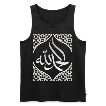 Alhamdulillah, Islamic faith, Ramadan - Men's Premium Organic Tank Top - black - Front - AI Model Male 178 light (178cm)