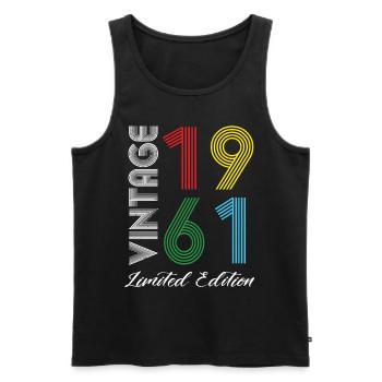 Vintage 1961 Vintage Birthday Retro Vintage - Men's Premium Organic Tank Top - black - Front - Michal (187cm)