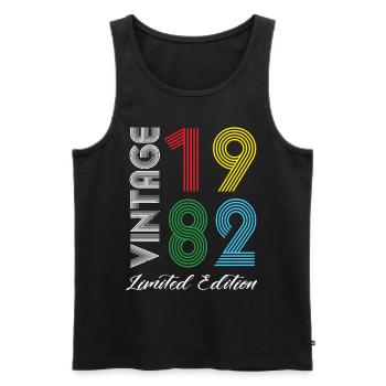Vintage 1982 Vintage Geburtstag Retro Vintage - Männer Premium Bio Tank Top - Schwarz - Vorne - Michal (187cm)
