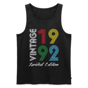 Vintage 1992 Vintage Birthday Retro Vintage - Men's Premium Organic Tank Top - black - Front - AI Model Male 178 light (178cm)