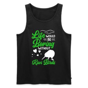 Langweilig ohne Kiwi Vogel Neuseeland Kiwi Vogel - Männer Premium Bio Tank Top - Schwarz - Vorne - AI Model Male 178 light (178cm)