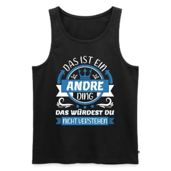 Andre Name Vorname Namenstag Namensgeschenk - Männer Premium Bio Tank Top - Schwarz - Vorne - AI Model Male 178 light (178cm)