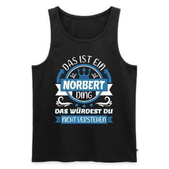 Norbert Name Vorname Namenstag Namensgeschenk - Männer Premium Bio Tank Top - Schwarz - Vorne - Michal (187cm)