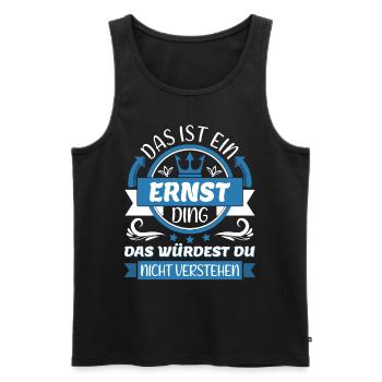 Ernst Name Vorname Namenstag Namensgeschenk - Männer Premium Bio Tank Top - Schwarz - Vorne - Michal (187cm)