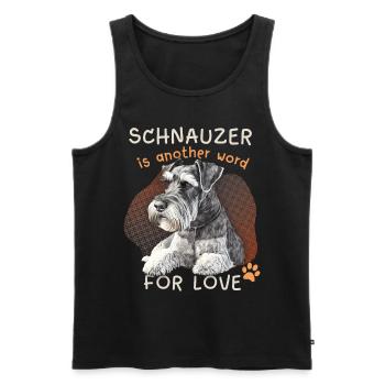 Lustiger Schnauzer, Schnauzer-Terrier, Spruch - Männer Premium Bio Tank Top - Schwarz - Vorne - AI Model Male 178 light (178cm)