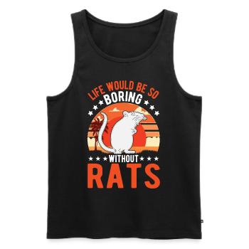 Rat Gift Rat domestique Rat Propriétaire - Débardeur bio Premium Homme - noir - Devant - Michal (187cm)
