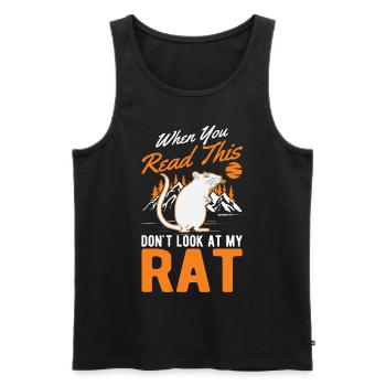 Rat Gift Rat domestique Rat Propriétaire - Débardeur bio Premium Homme - noir - Devant - Michal (187cm)