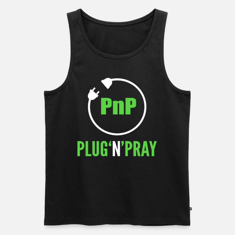 PnP = Plug'n'Pray Programming Programmer Coding - Männer Premium Bio Tank Top - Schwarz