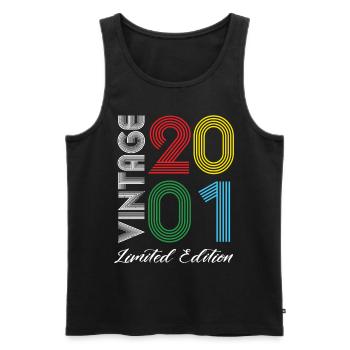 Vintage 2001 Vintage Birthday Retro Vintage - Men's Premium Organic Tank Top - black - Front - Michal (187cm)