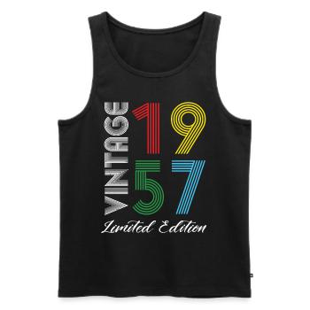 Vintage 1957 Vintage Geburtstag Retro Vintage - Männer Premium Bio Tank Top - Schwarz - Vorne - Michal (187cm)