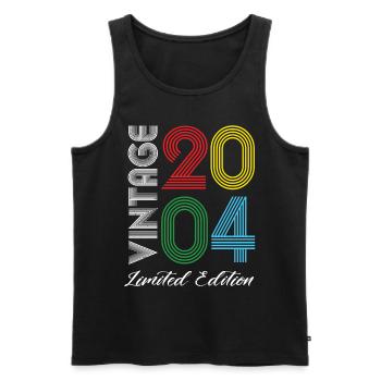 Vintage 2004 Vintage Birthday Retro Vintage - Men's Premium Organic Tank Top - black - Front - Michal (187cm)