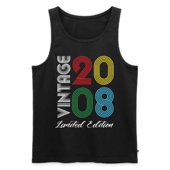 Vintage 2008 Vintage Birthday Retro Vintage - Men's Premium Organic Tank Top - black - Front - AI Model Male 178 light (178cm)