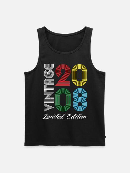 Vintage 2008 Vintage Birthday Retro Vintage - Men's Premium Organic Tank Top - black