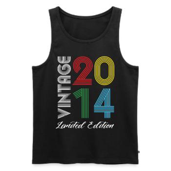 Vintage 2014 Vintage Birthday Retro Vintage - Men's Premium Organic Tank Top - black - Front - Michal (187cm)
