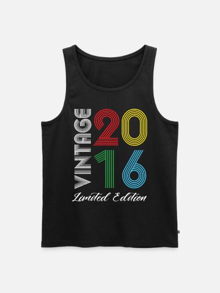 Vintage 2016 Vintage Birthday Retro Vintage - Men's Premium Organic Tank Top - black