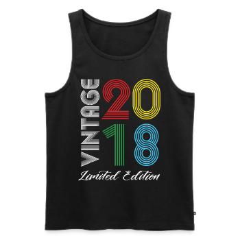 Vintage 2018 Vintage Birthday Retro Vintage - Men's Premium Organic Tank Top - black - Front - AI Model Male 178 light (178cm)