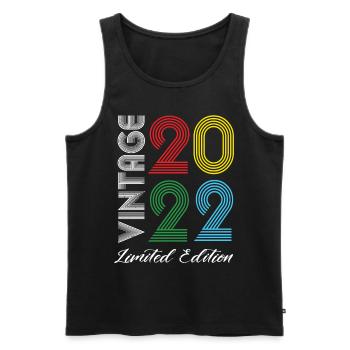 Millésime 2022 Vintage Anniversaire Rétro Vintage - Débardeur bio Premium Homme - noir - Devant - AI Model Male 178 light (178cm)