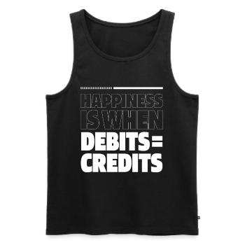 Happiness Is When Debits = Credits - Accountant - Men's Premium Organic Tank Top - black - Front - Michal (187cm)