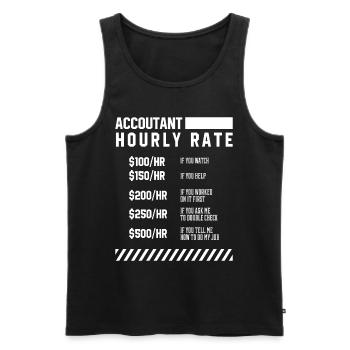 Accountant Hourly Rate - Accountant Funny Gift - Men's Premium Organic Tank Top - black - Front - Michal (187cm)
