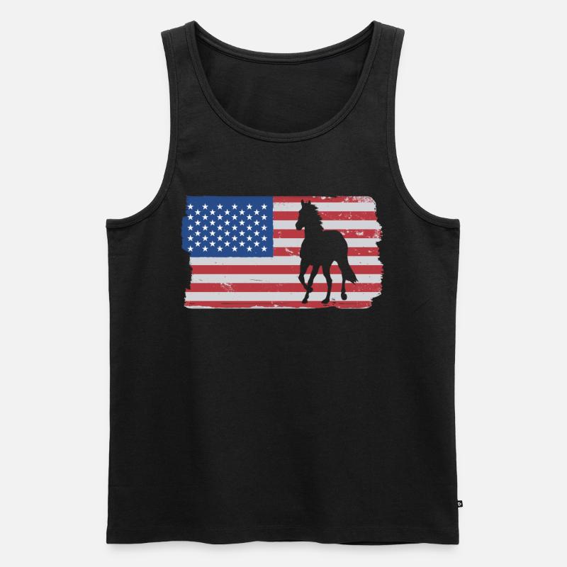 Pferde Reiter - Männer Premium Bio Tank Top - Schwarz